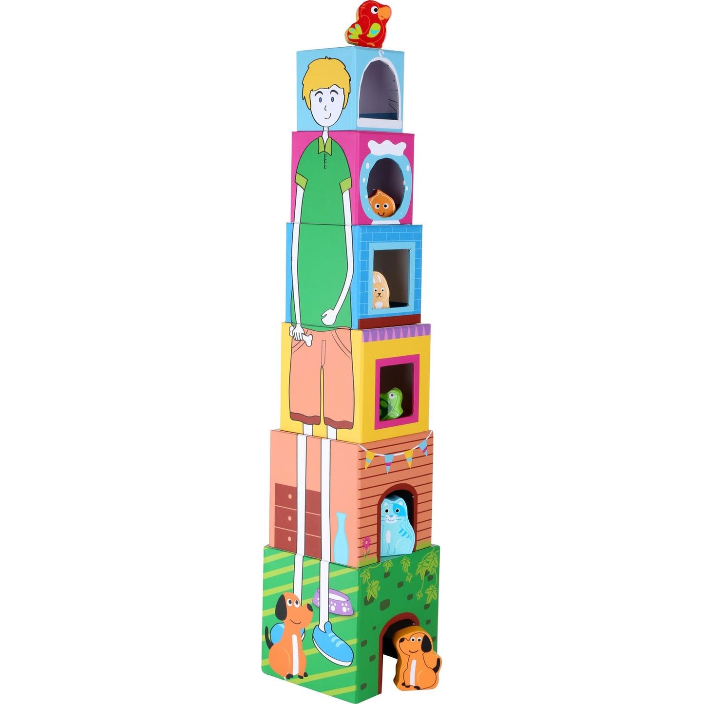Stapelwürfel mit Figuren Haustiere