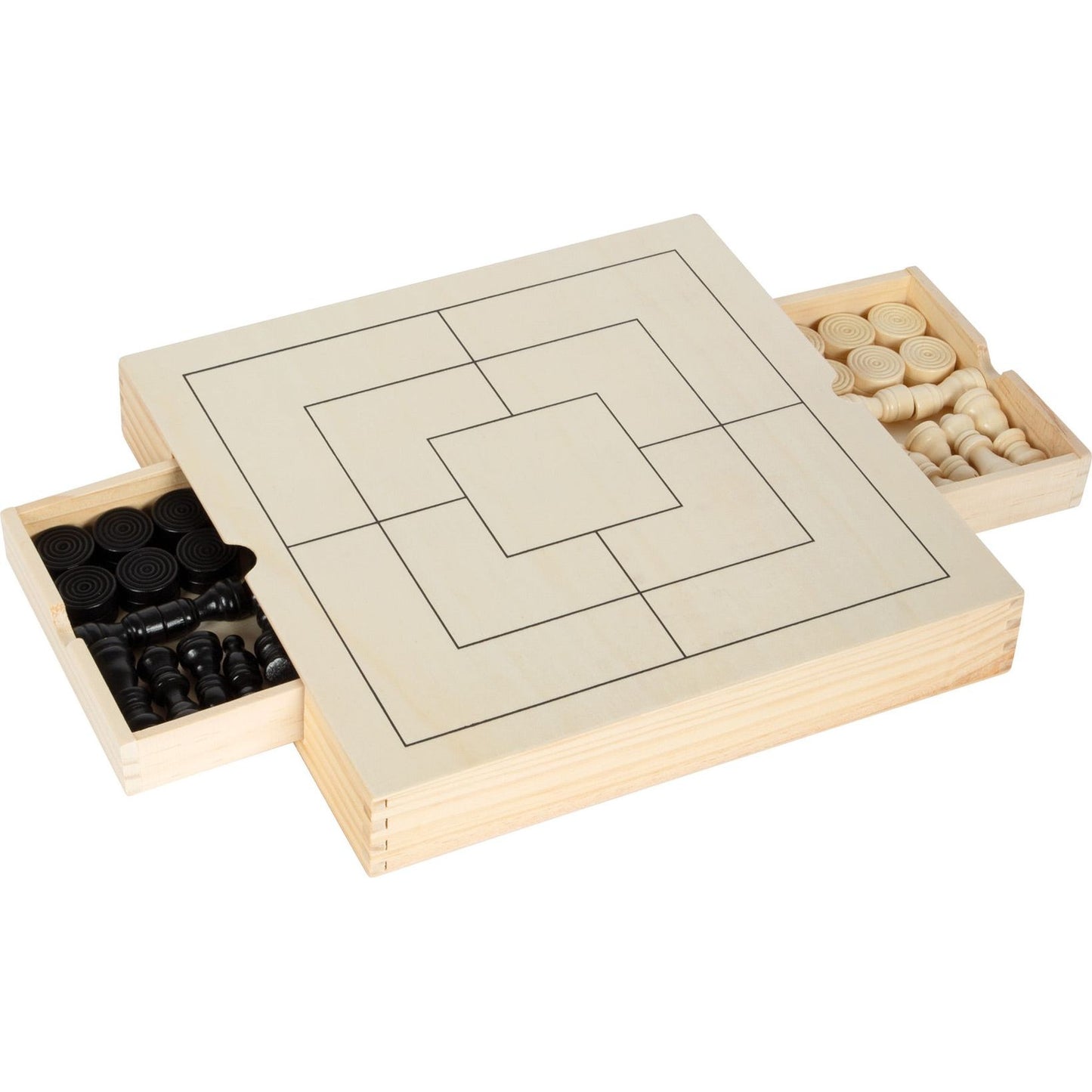 Spiele-Set Schach, Dame & Mühle