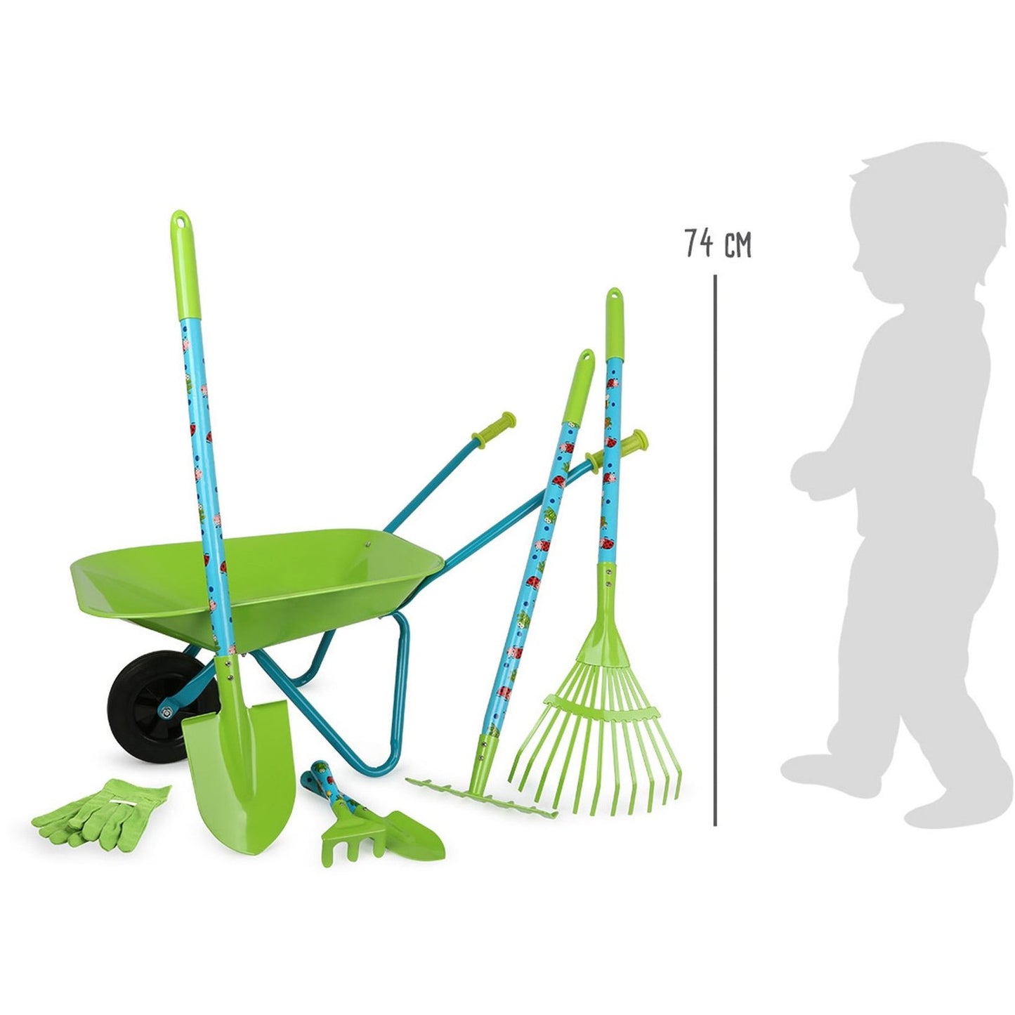 Großes Gartenset mit Schubkarre