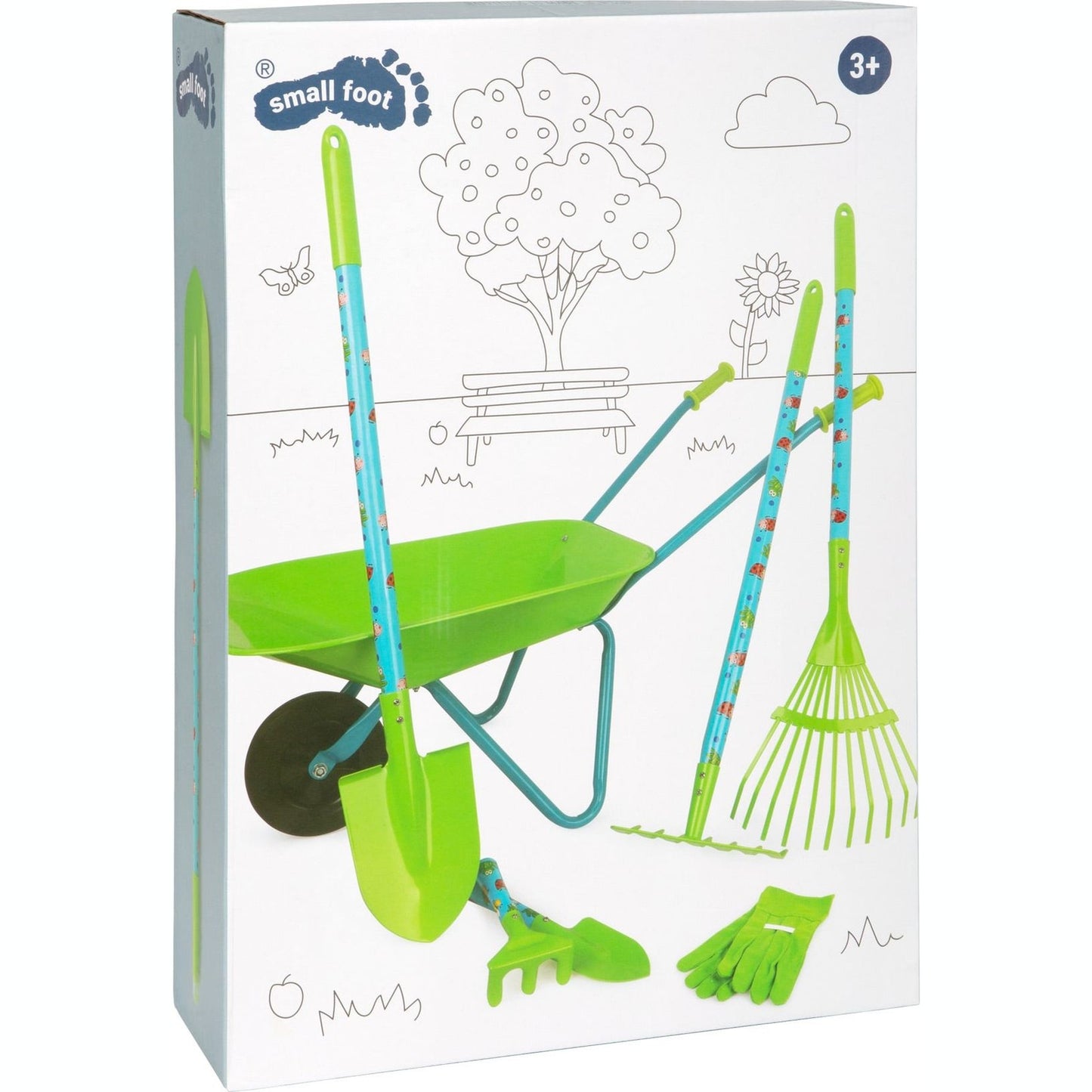 Großes Gartenset mit Schubkarre