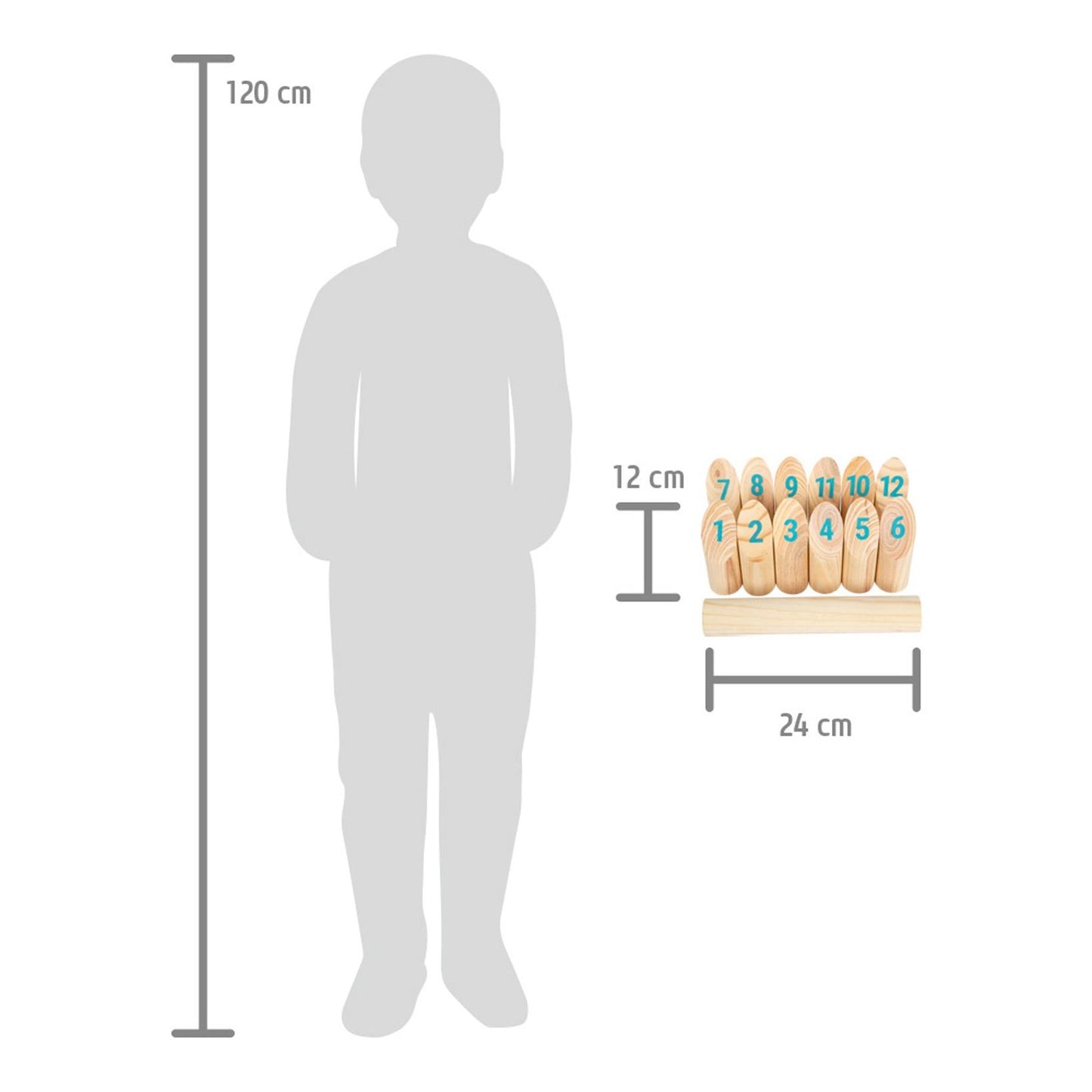 Wikingerspiel Kubb mit Zahlen „Active“