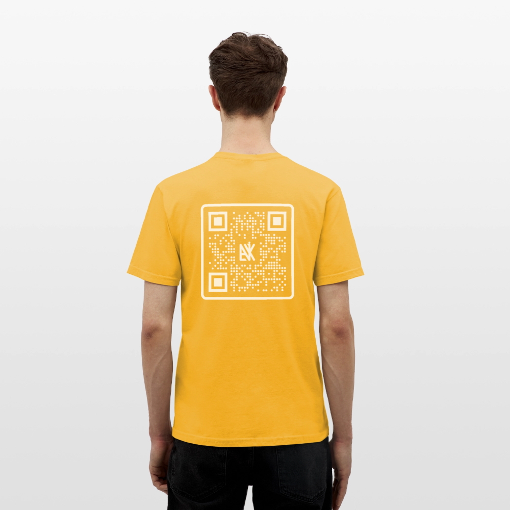 Männer T-Shirt - QR Code (Schwarz) - Gelb