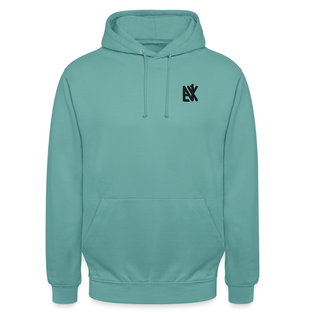 Unisex Hoodie - Flower-Horn - Pastelltürkis