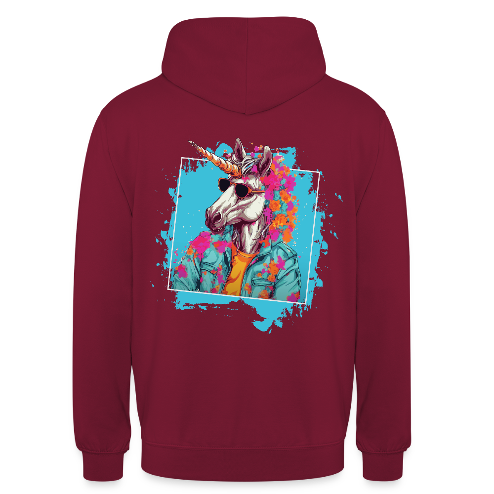 Unisex Hoodie - Flower-Horn - Bordeaux