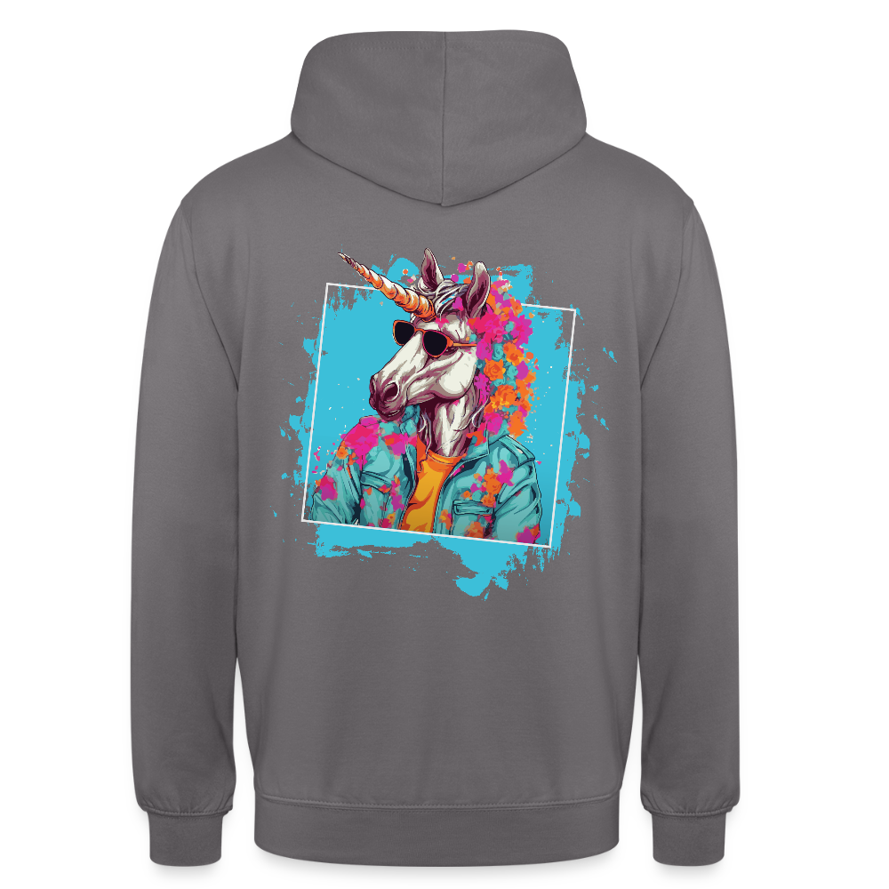 Unisex Hoodie - Flower-Horn - Mittelgrau