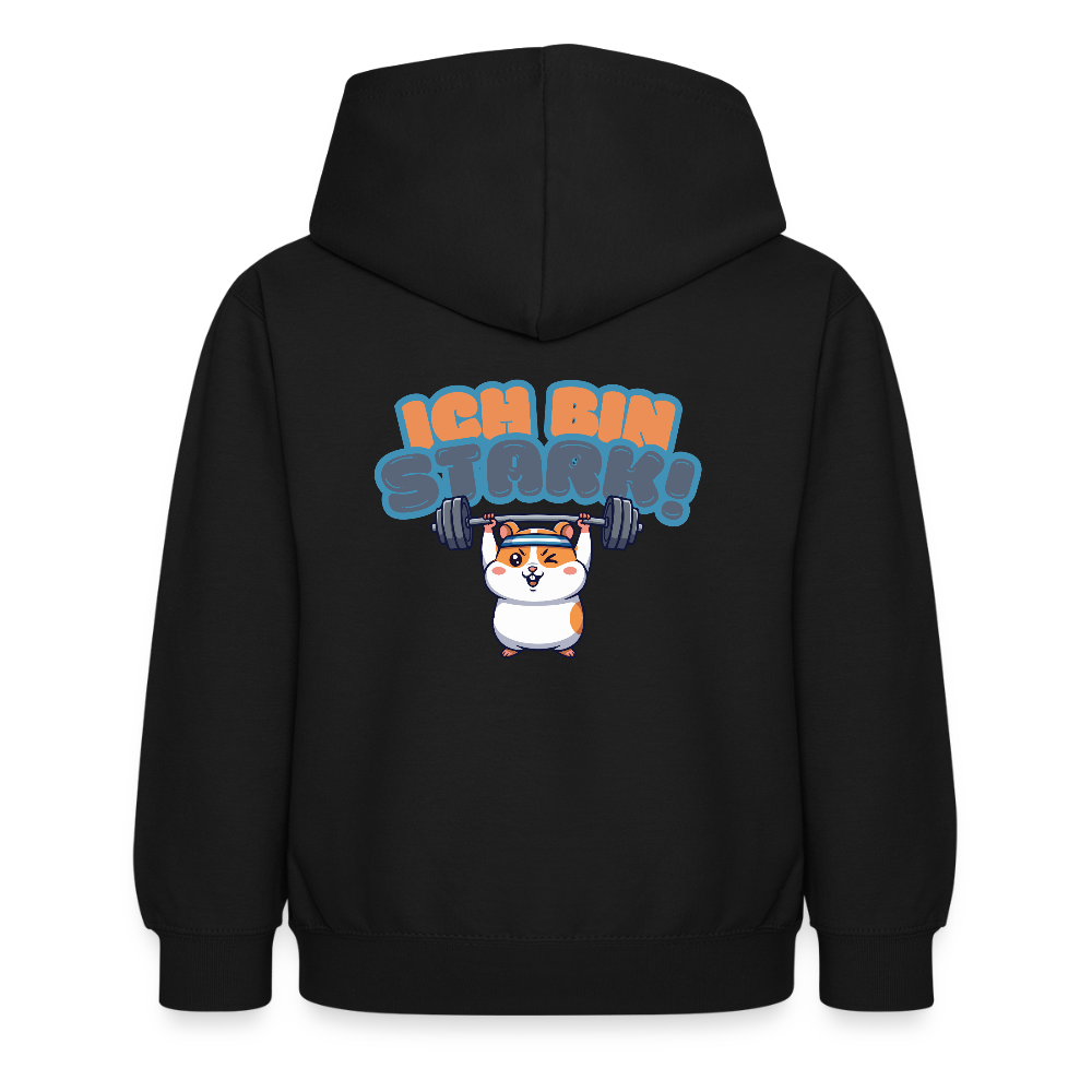 Kinder Hoodie - Ich bin stark - Schwarz