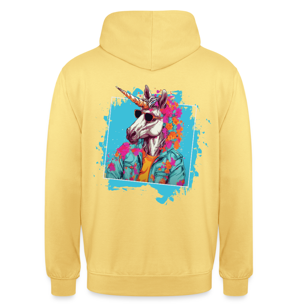 Unisex Hoodie - Flower-Horn - Zitronengelb