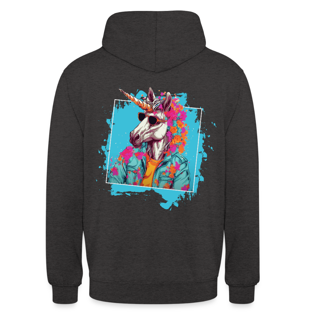 Unisex Hoodie - Flower-Horn - Anthrazit