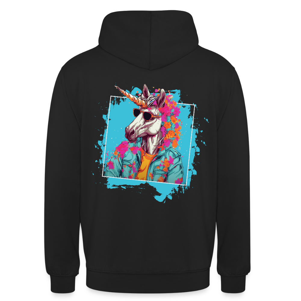 Unisex Hoodie - Flower-Horn - Schwarz
