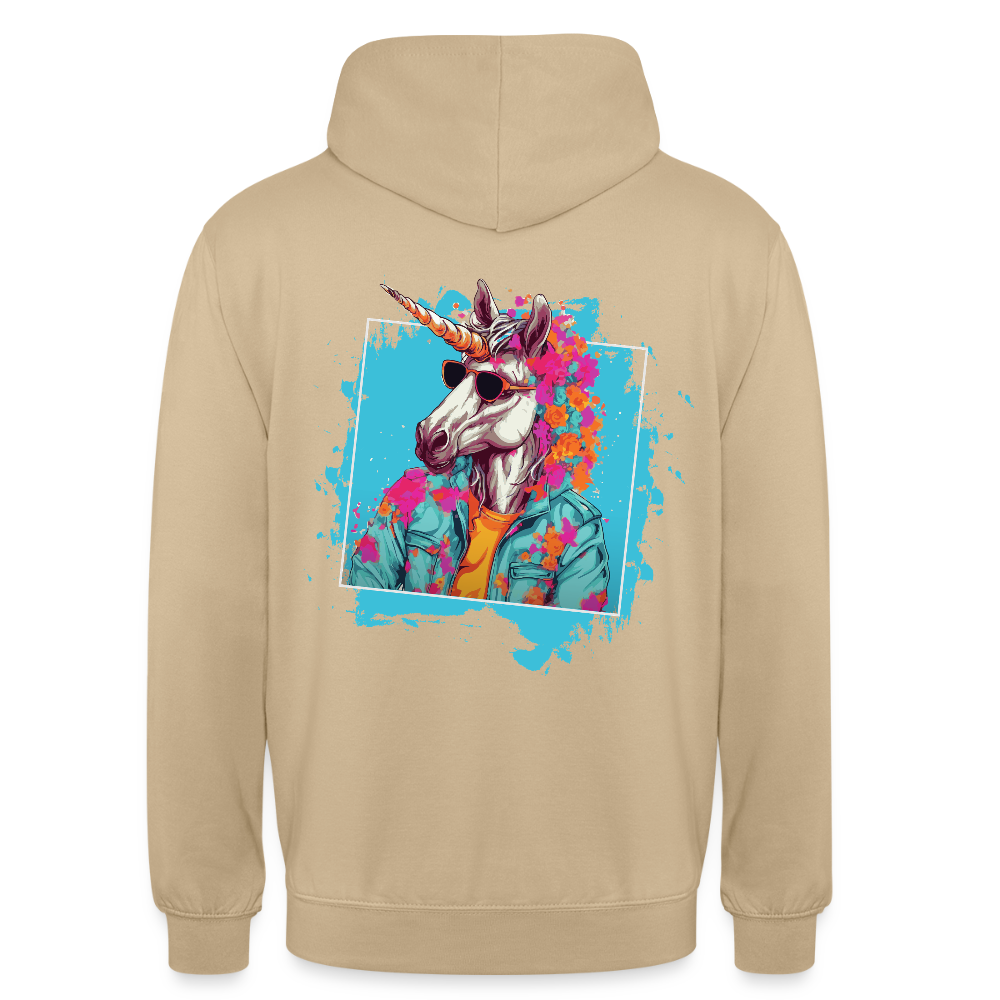Unisex Hoodie - Flower-Horn - Beige