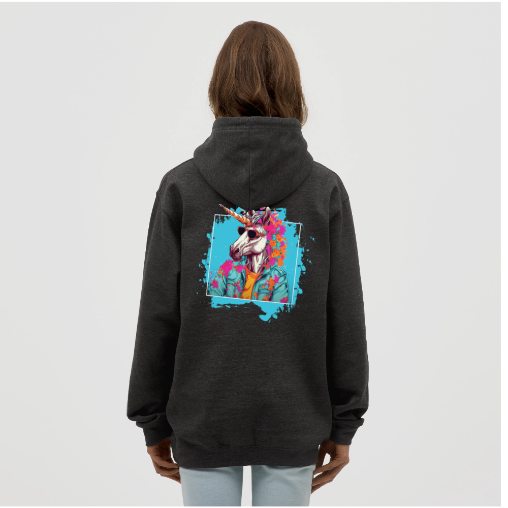 Unisex Hoodie - Flower-Horn - Anthrazit