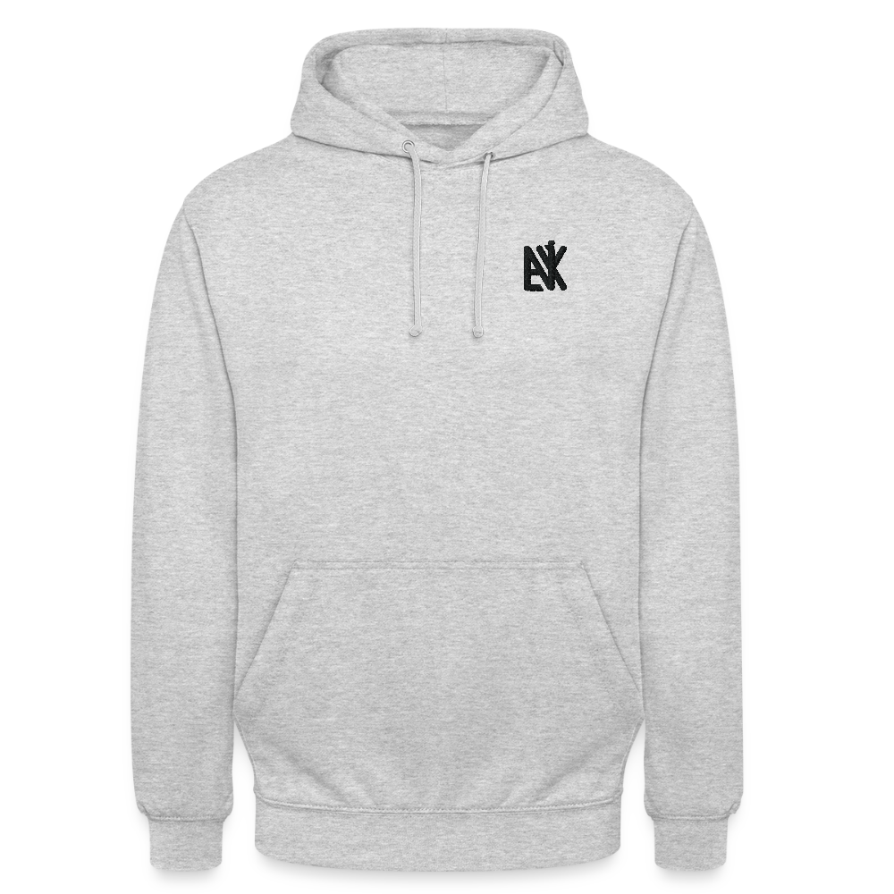 Unisex Hoodie - Flower-Horn - Hellgrau meliert