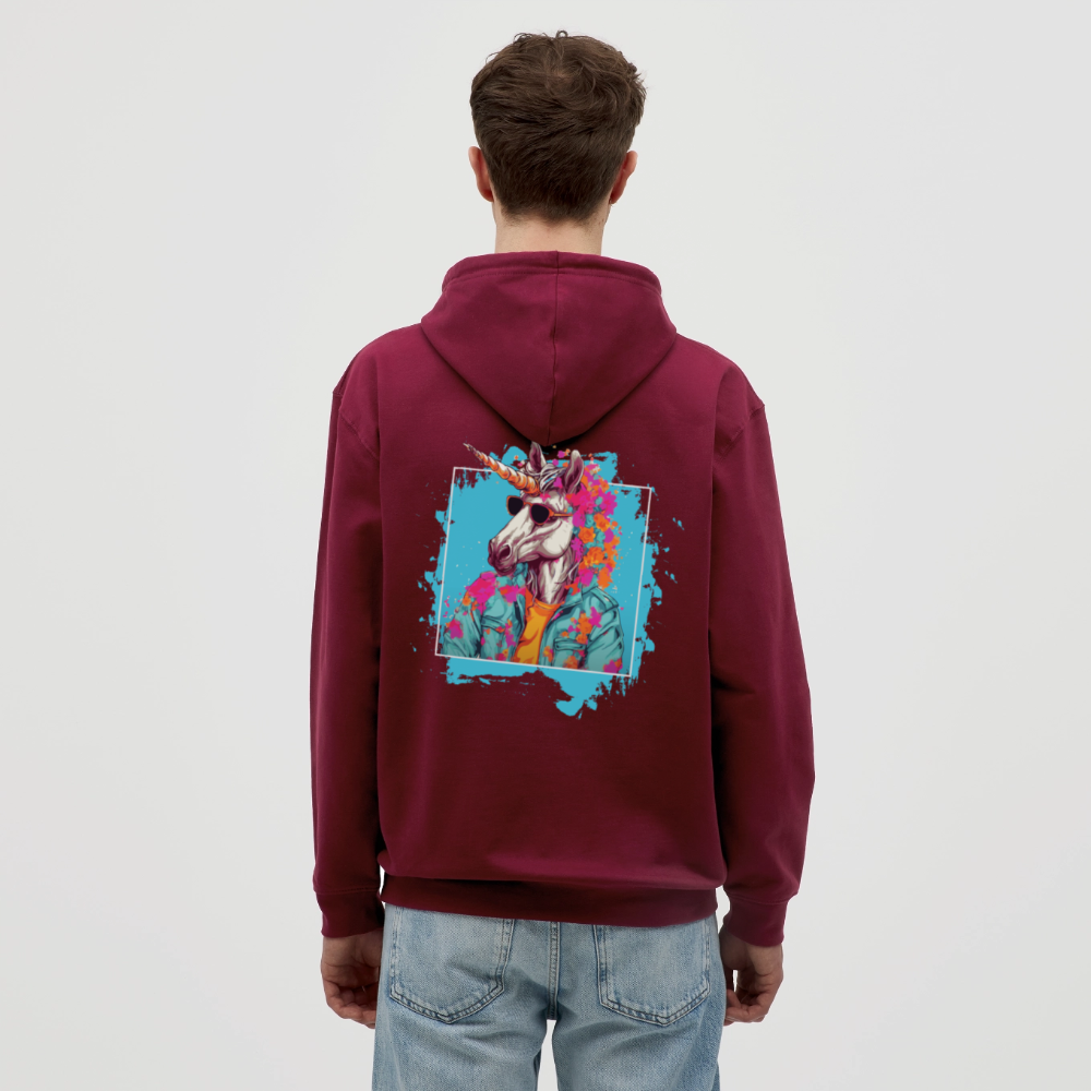 Unisex Hoodie - Flower-Horn - Bordeaux