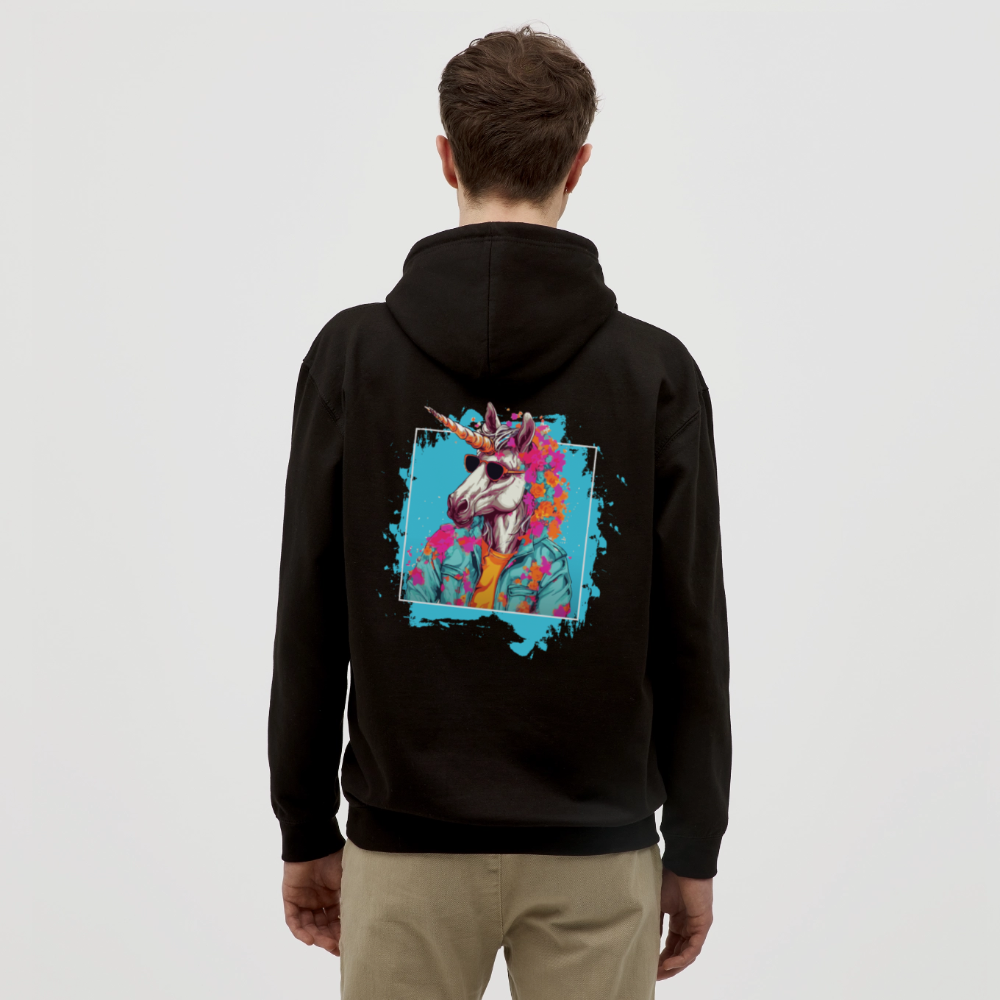 Unisex Hoodie - Flower-Horn - Schwarz