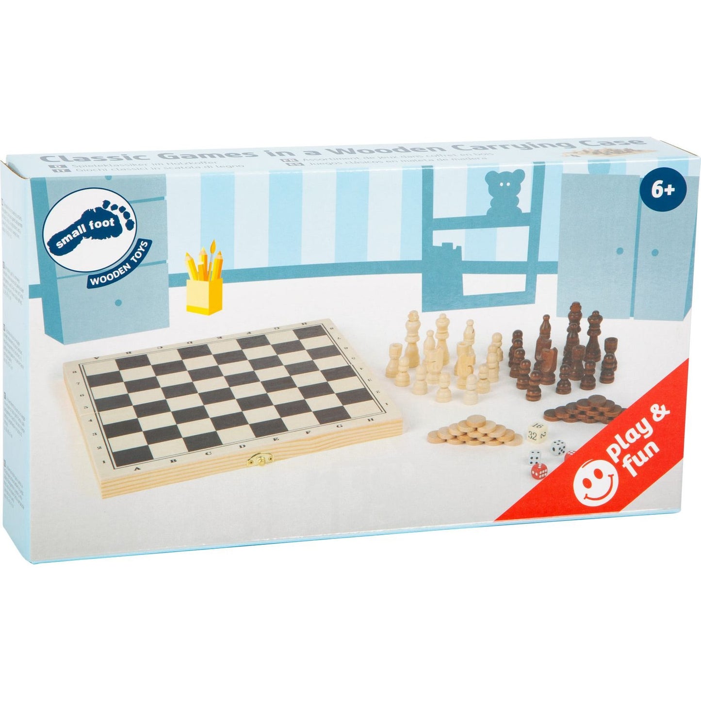 Spieleklassiker 3 in 1 im Holzkoffer