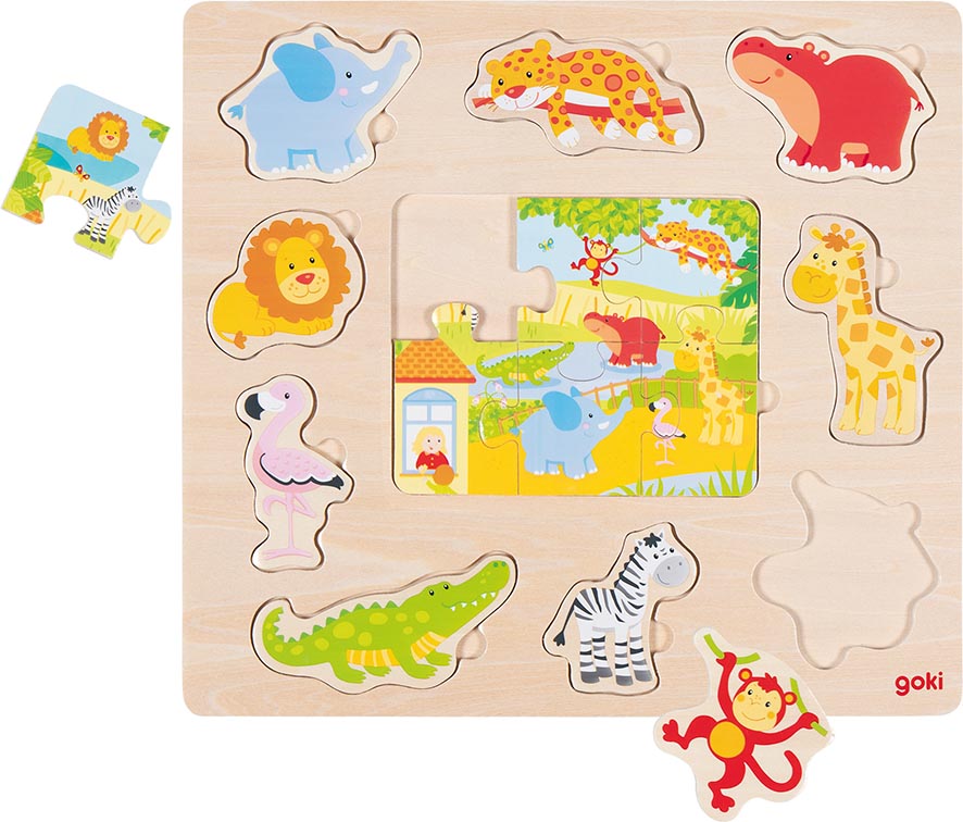Einlegepuzzle Zootiere