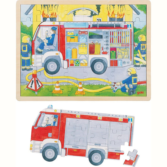 Schichtenpuzzle Feuerwehreinsatz