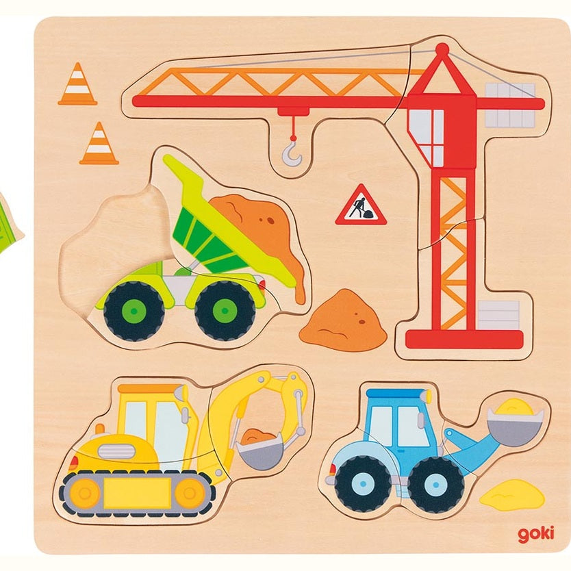 Einlegepuzzle Baufahrzeuge