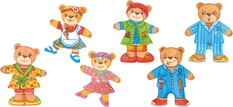 Anziehpuppenpuzzle Bärenfamilie, goki basic.