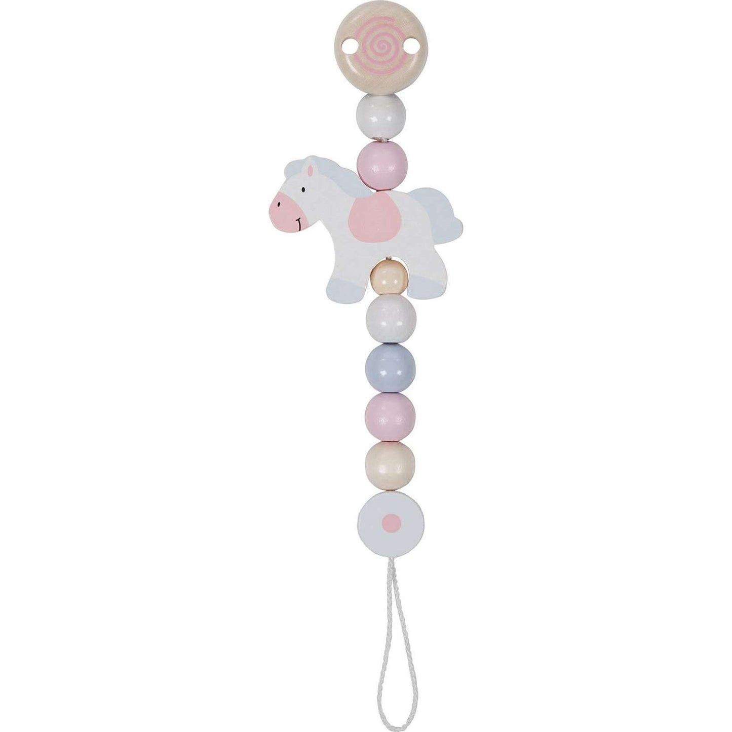 Schnullerkette mit liebevollen Motiven aus Naturmaterialien für Babys und Kleinkinder