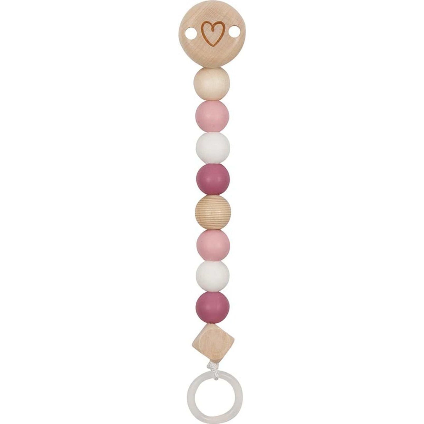 Schnullerkette Herz, pink