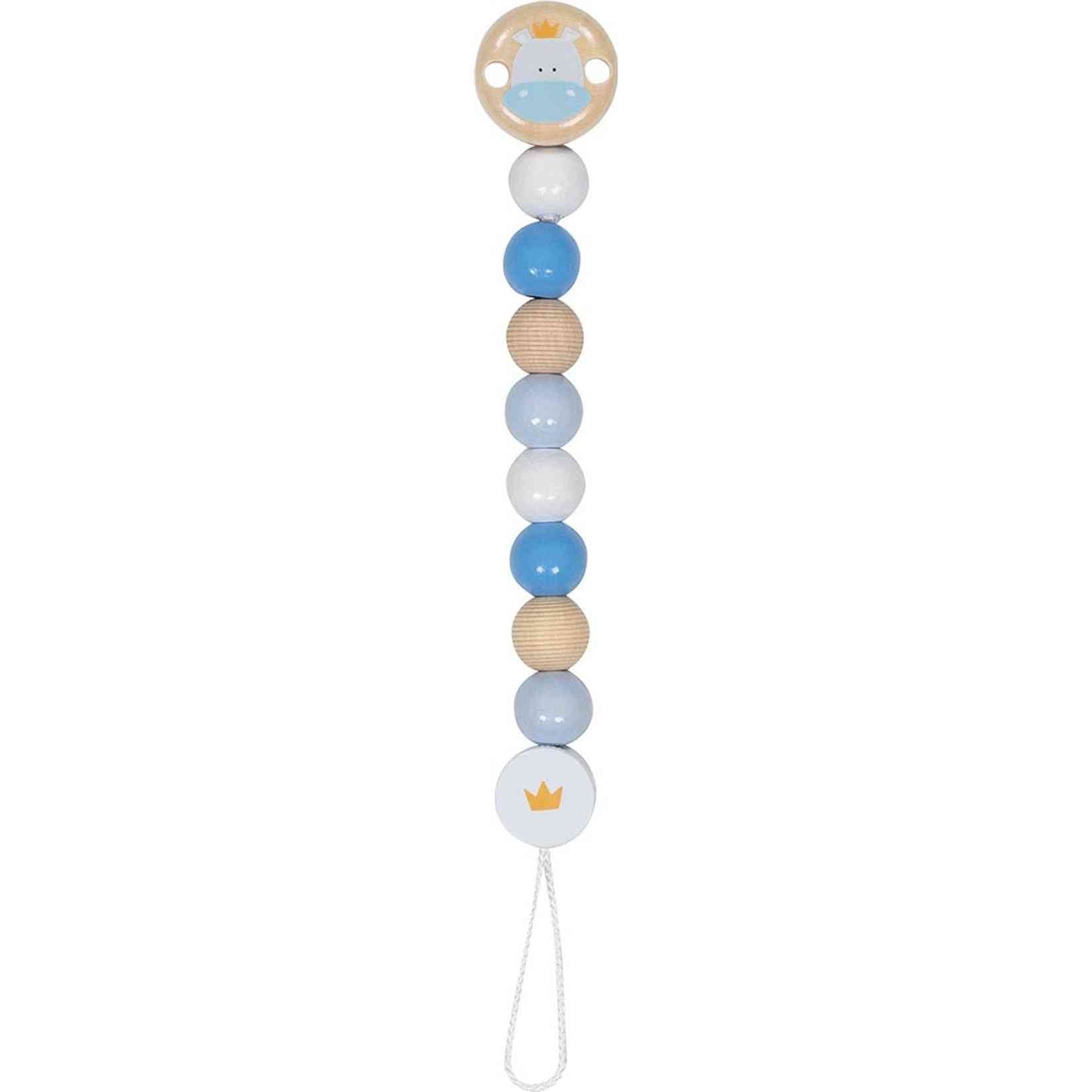 Schnullerkette mit liebevollen Motiven aus Naturmaterialien für Babys und Kleinkinder