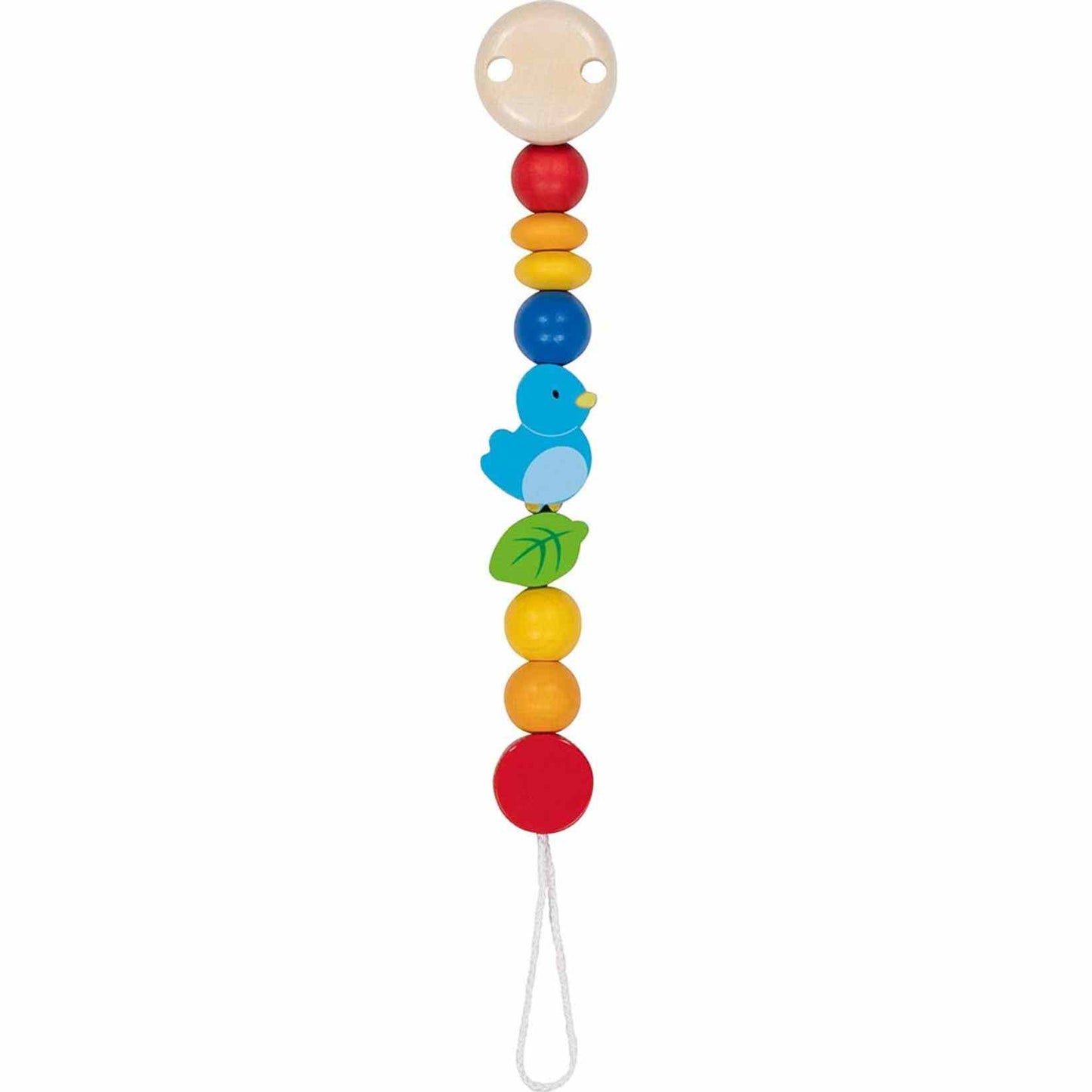 Schnullerkette mit liebevollen Motiven aus Naturmaterialien für Babys und Kleinkinder