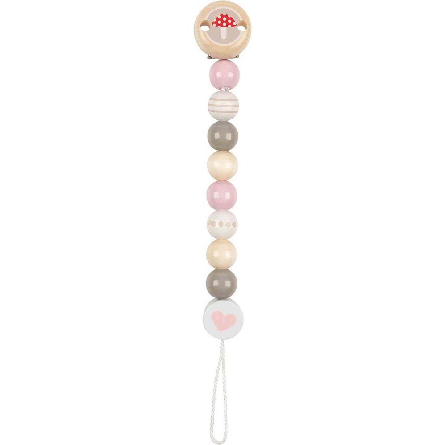 Schnullerkette mit liebevollen Motiven aus Naturmaterialien für Babys und Kleinkinder