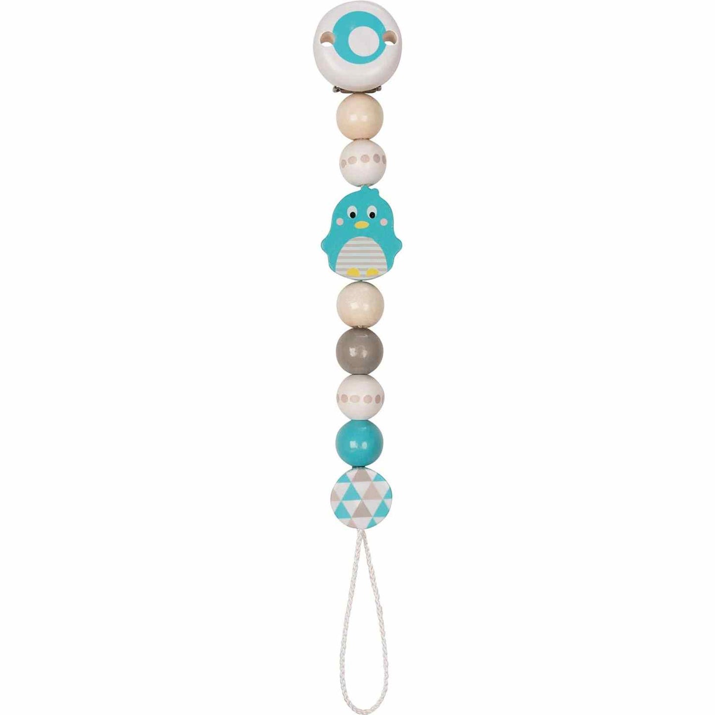 Schnullerkette mit liebevollen Motiven aus Naturmaterialien für Babys und Kleinkinder