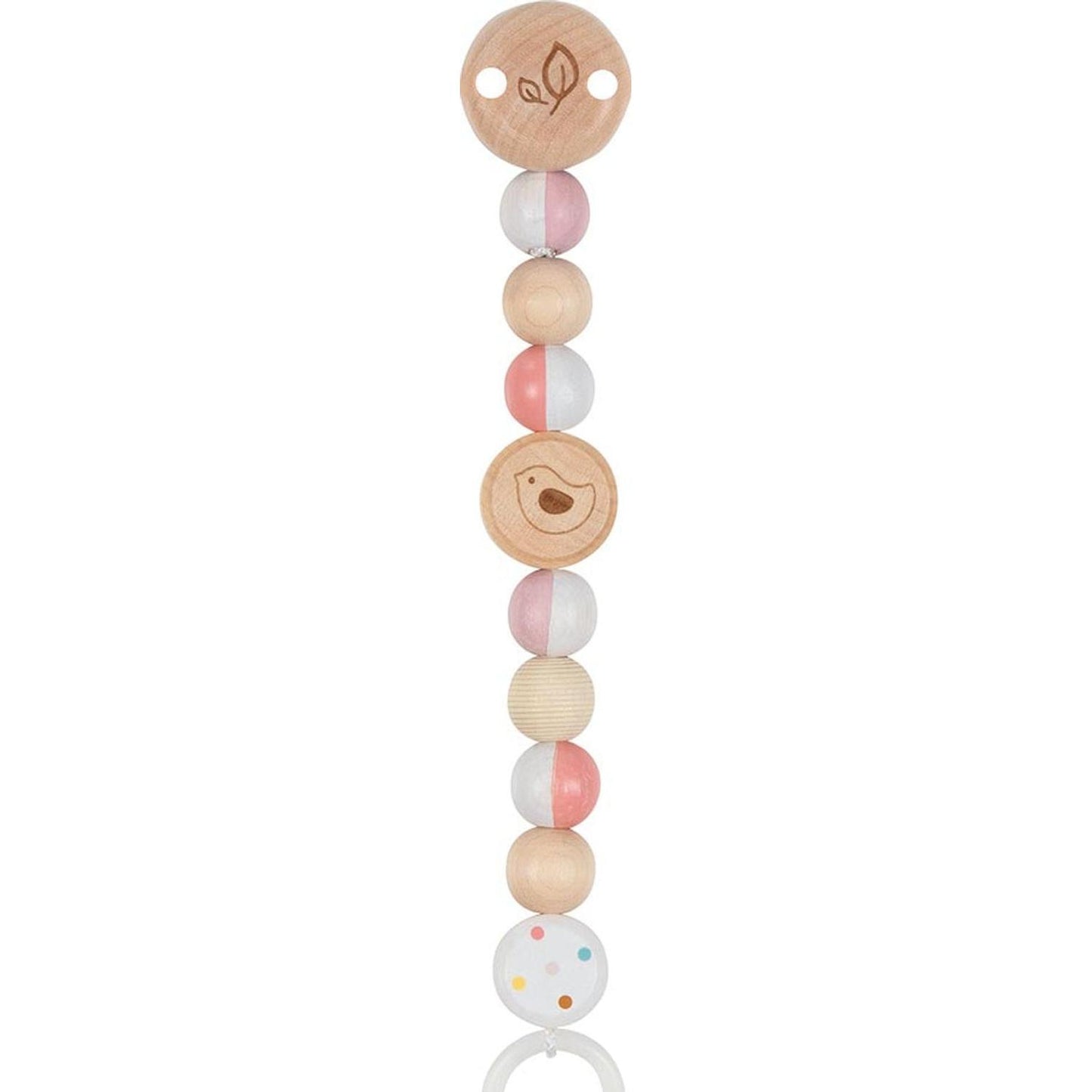 Schnullerkette mit liebevollen Motiven aus Naturmaterialien für Babys und Kleinkinder