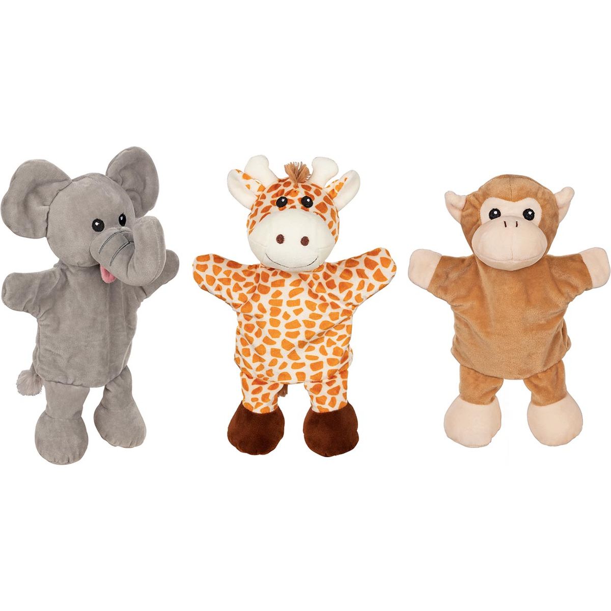 Handpuppen Giraffe, Affe und Elefant (mit Beinen)