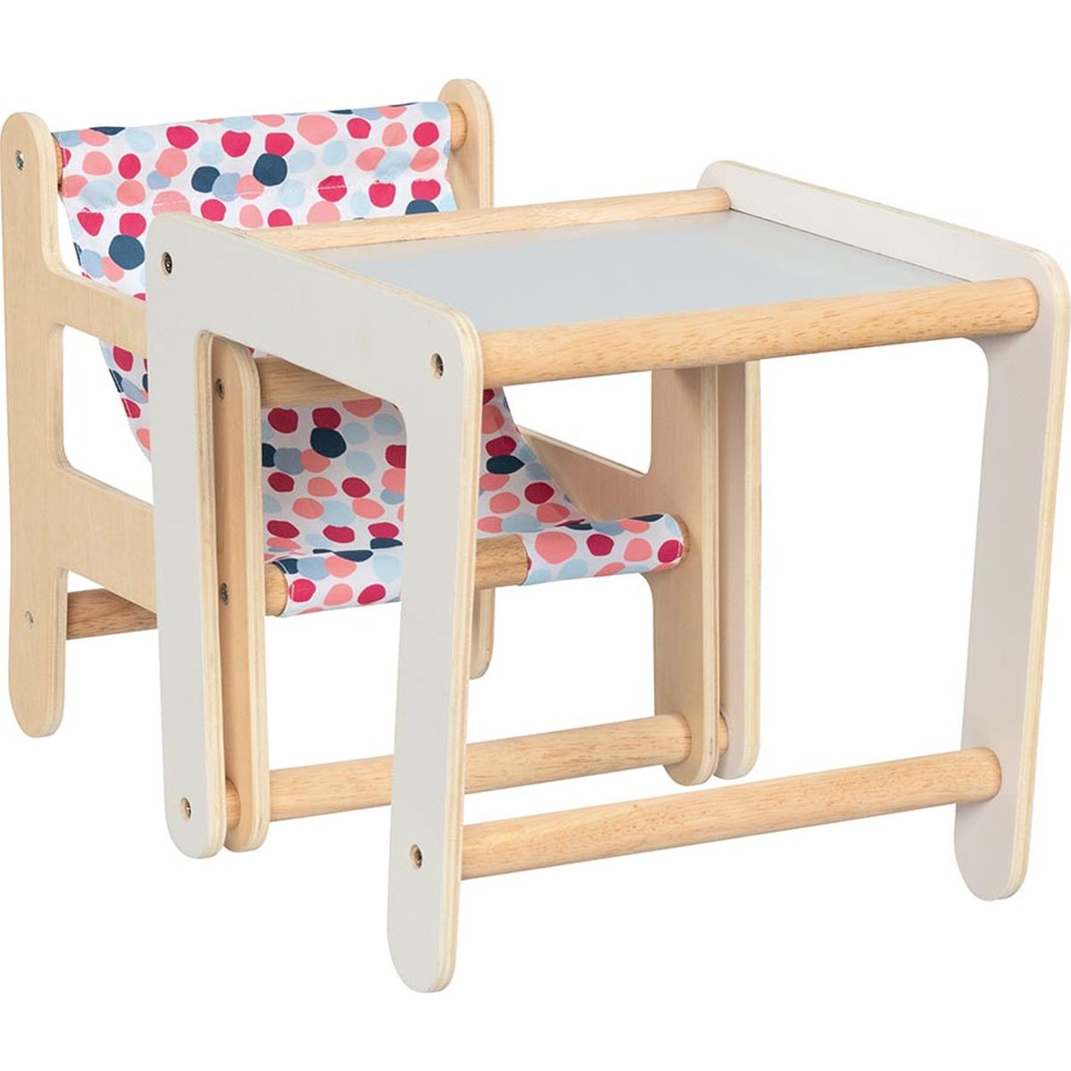 Puppenhochstuhl mit Tisch, 2in1