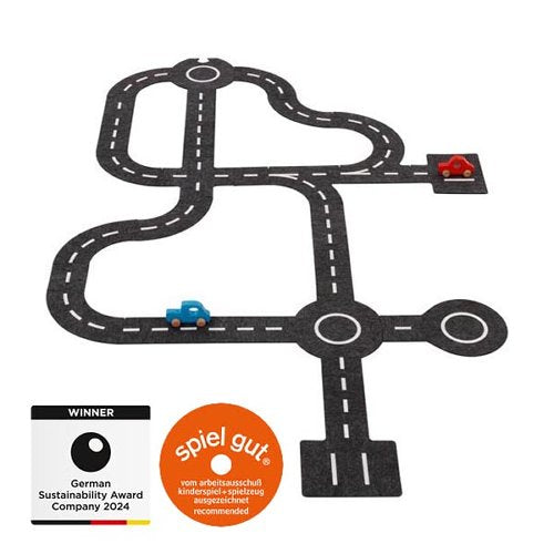 Spielstraße mit 2 Fahrzeugen