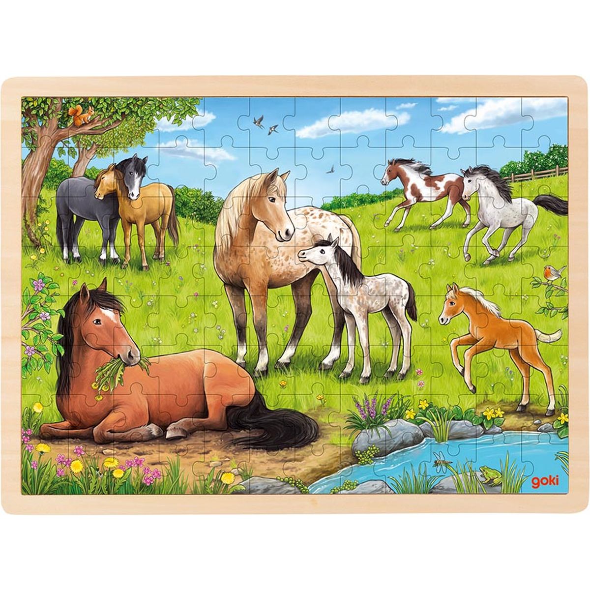 Einlegepuzzle Sommer auf der Pferdewiese