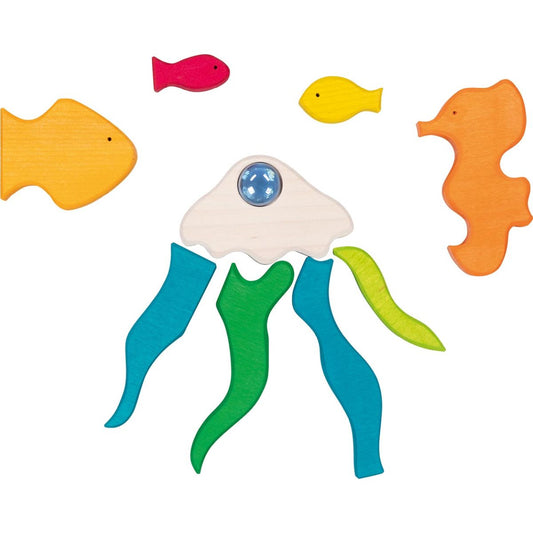 Landschaftspuzzle Meeresleuchten mit 4 Glitzersteinen, 23 x