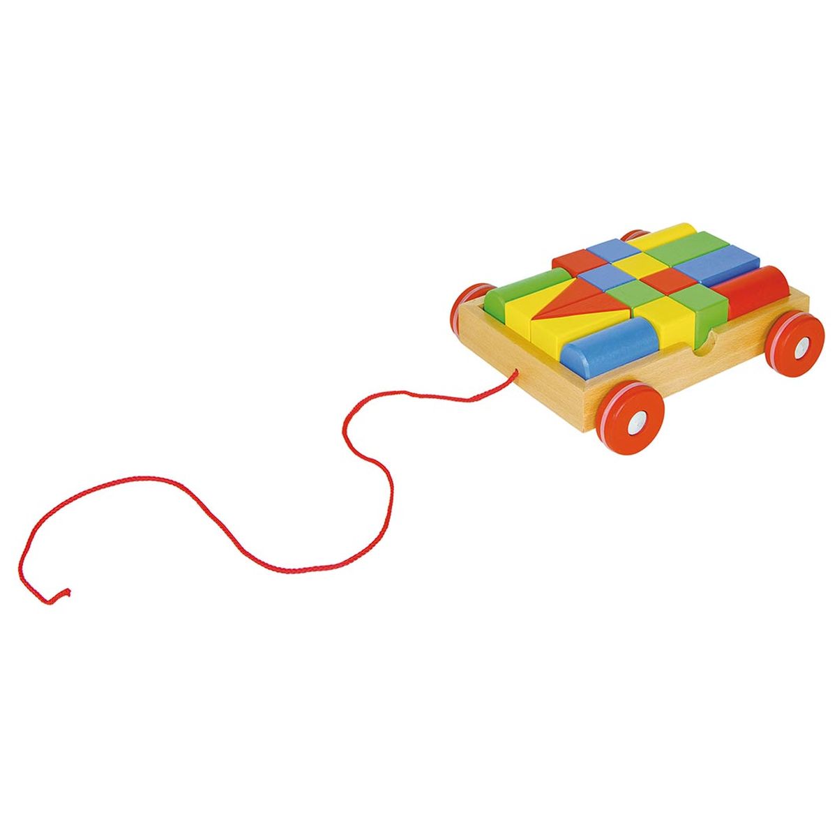 Ziehwagen mit 18 Bausteinen, goki basic.