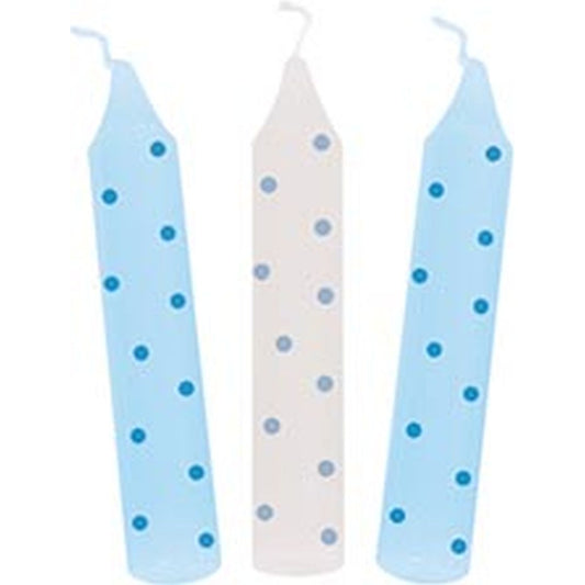 Geburtstagskerzen-Set, blau gepunktet (für GK