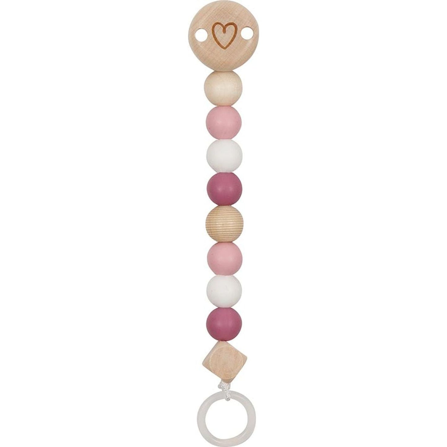 Schnullerkette Herz, pink