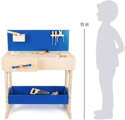 Kinderwerkbank Blau mit Zubehör