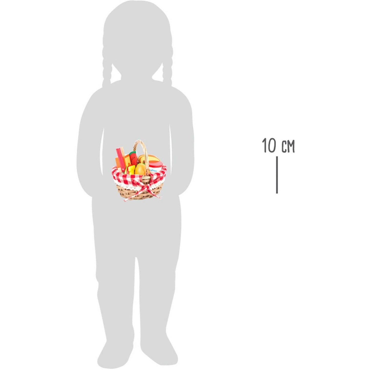Picknickkorb mit Schneide-Lebensmitteln