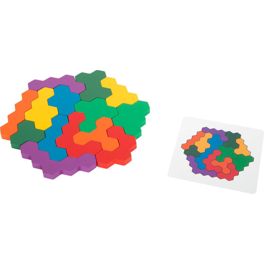 Lernspiel Holzpuzzle Hexagon