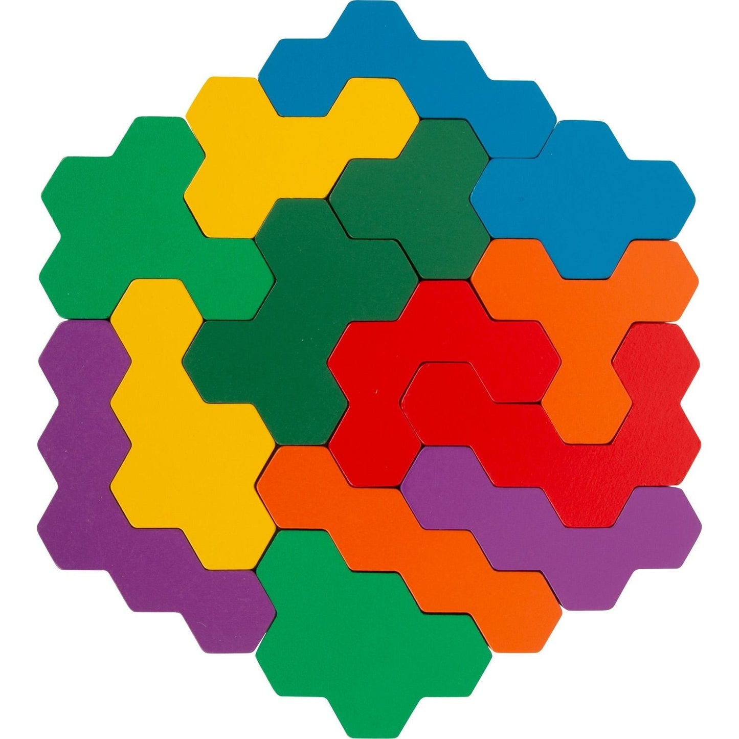 Lernspiel Holzpuzzle Hexagon