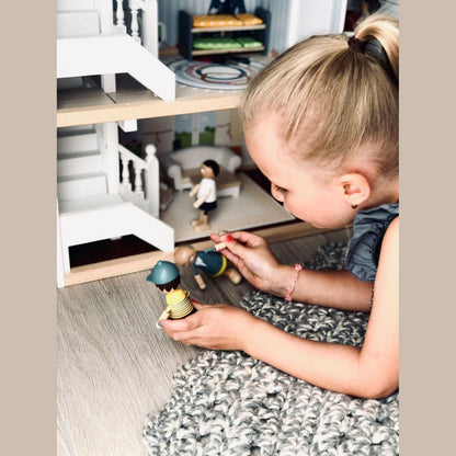Biegepuppen-Familie aus Holz