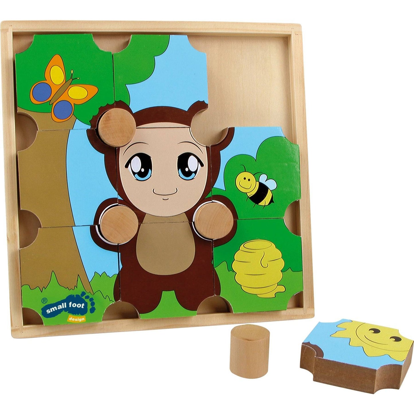 Holzpuzzle Bär & Schmetterling