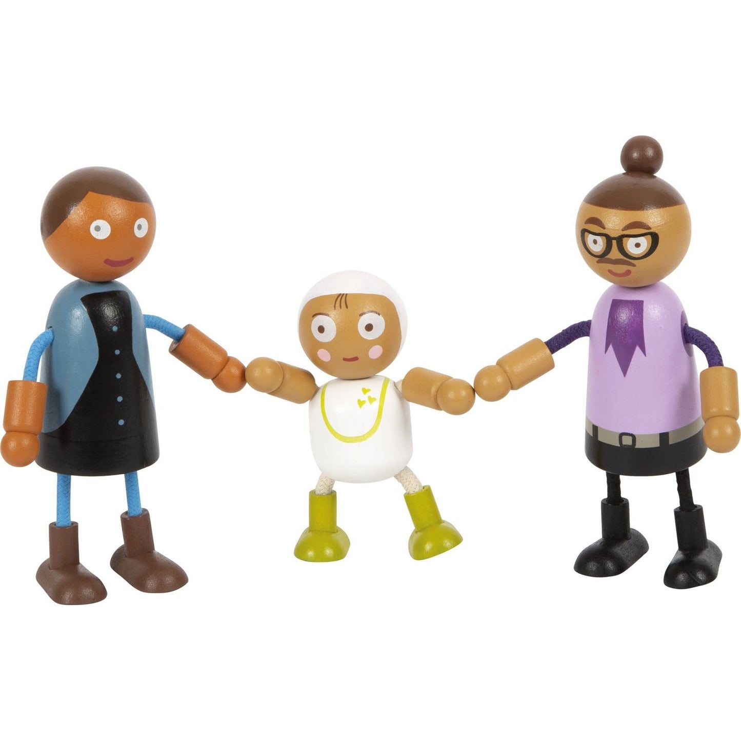 Biegepuppen-Familie mit Baby