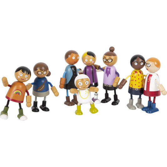 Biegepuppen-Familie mit Baby