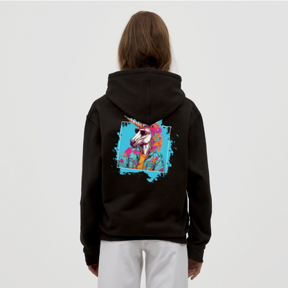 Unisex Hoodie - Flower-Horn - Schwarz