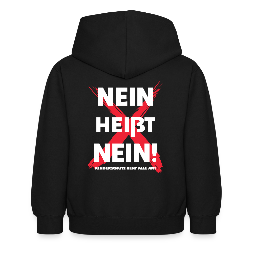 Kinder Hoodie - Nein heißt Nein! (weiß) - Schwarz