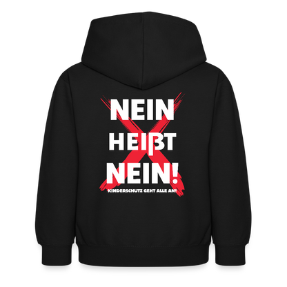 Kinder Hoodie - Nein heißt Nein! (weiß) - Schwarz