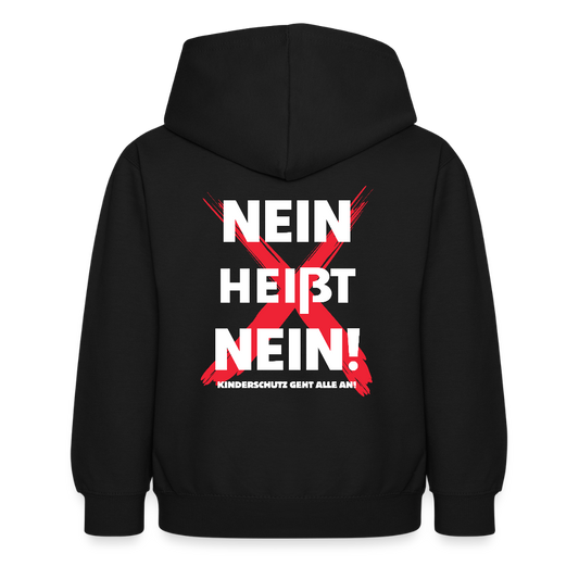 Kinder Hoodie - Nein heißt Nein! (weiß) - Schwarz